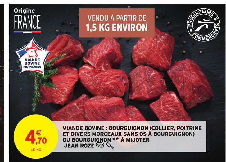 viande bovine bourguignon ou bourguignon à mijoter jean rozé