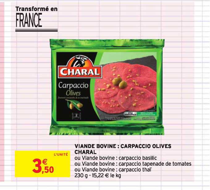 Viande Bovine Carpaccio Olives Charal