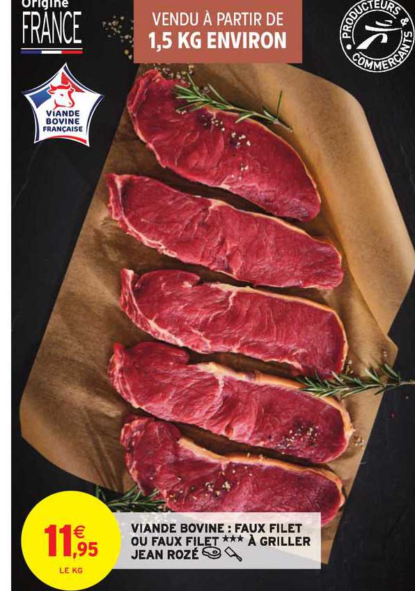 viande bovine faux filet ou faux filet à griller jean rozé