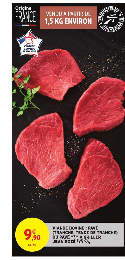 viande bovine pavé ou pavé à griller jean rozé