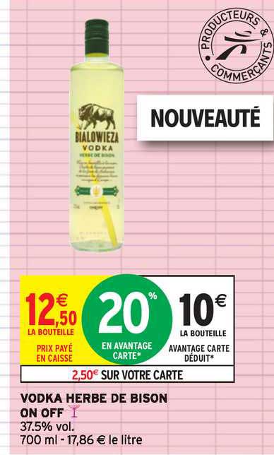 vodka herbe de bison on off