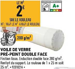 voile de verre pré peint double face