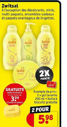 2x gel lavante 200 ml + boîte à biscuits gratuite zwitsal