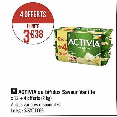 Activia Au Bifidus Saveur Vanille