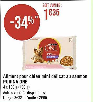 aliment pour chien mini délicat au saumon purina one