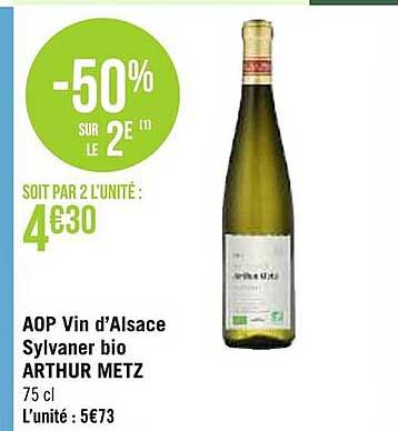 Aop Vin D'alsace Sylvaner Bio Arthur Metz