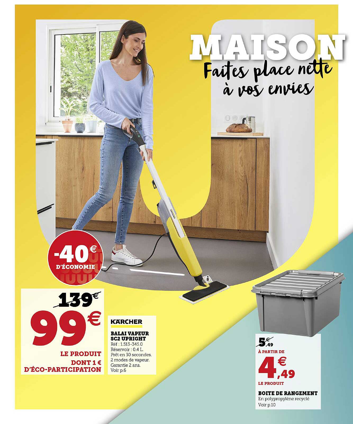 balai vapeur sc2 upright, boîte de rangement