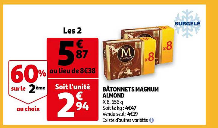 bâtonnets magnum almond