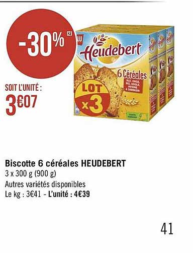 Biscotte 6 Céréales Heudebert