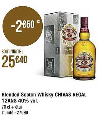 blended scotch whisky chivas regal 12 ans 40% col.