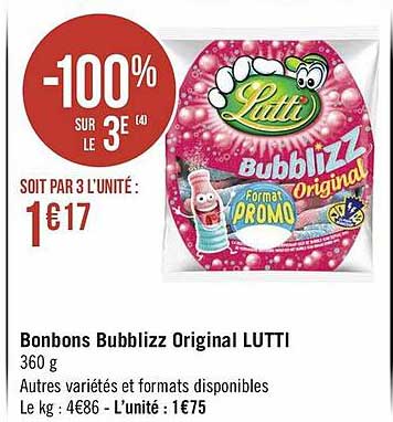 bonbons bubblizz original lutti