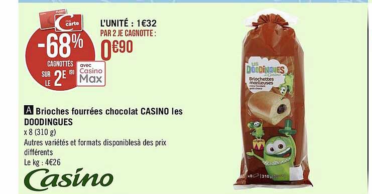Brioches Fourrées Chocolat Casino Les Doodingues