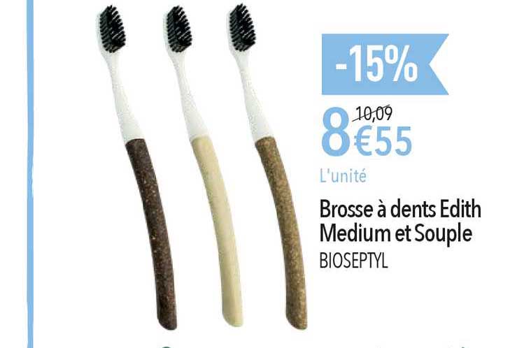 brosse à dents edith medium et souple bioseptyl