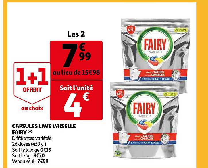 capsules lave vaisselle fairy