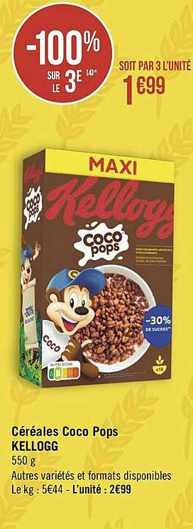 céréales coco pops kellogg