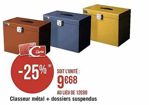 Classeur Métal + Dossiers Suspendus
