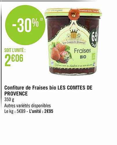 confiture de fraises bio les comtes de provence