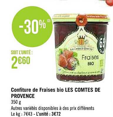 confiture de fraises bio les comtes de provence