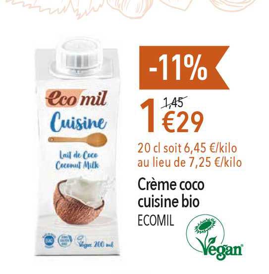 Crème Coco Cuisine Bio écomil