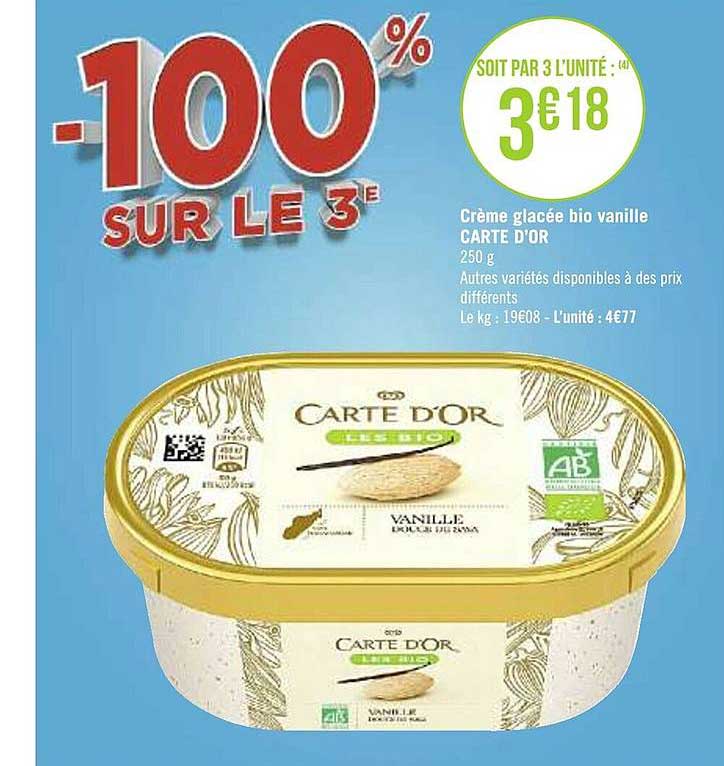 Crème Glacée Bio Vanille Carte D'or