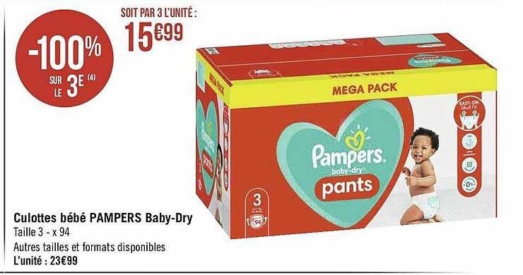 culottes bébé pampers baby-dry