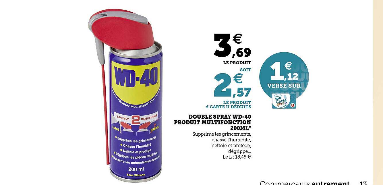 double spray wd-40 produit multifonction 200ml