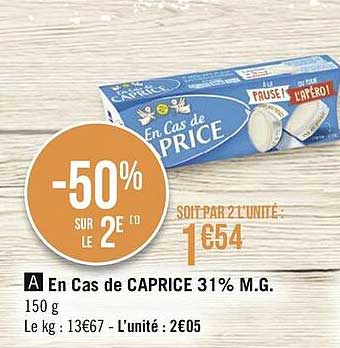 en cas de caprice 31% m.g.