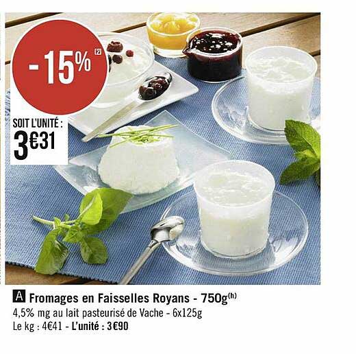 fromages en faisselles royans - 750g