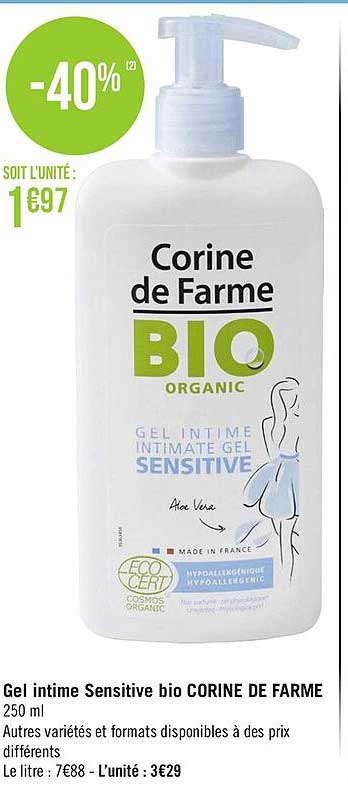 gel intime sensitive bio corine de farme