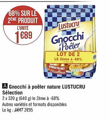 Gnocchi à Poêler Nature Lustucru Sélection