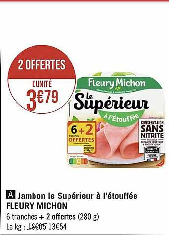 jambon le supérieur à l'étouffée fleury michon