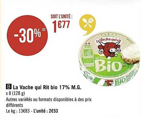 la vache qui rit bio 17% m.g.