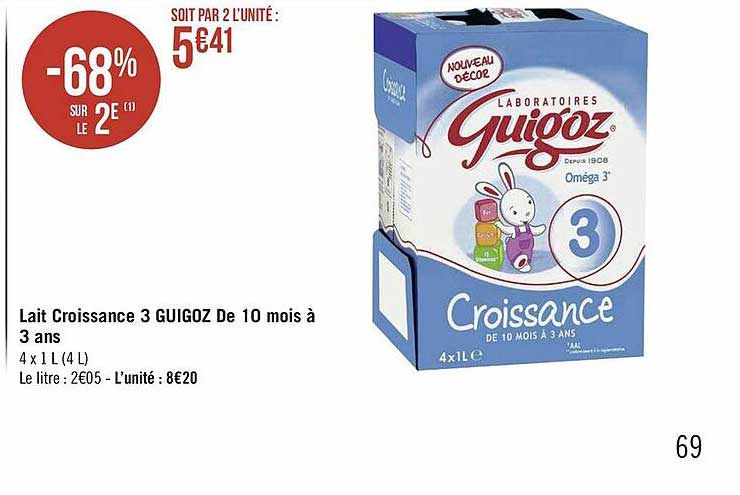 lait croissance 3 guigoz de 10 mois à 3 ans