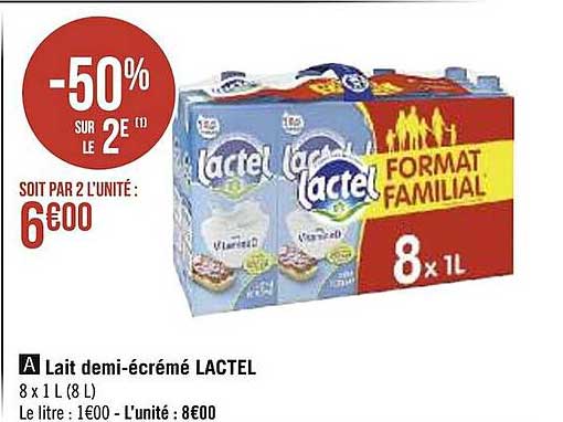 lait demi-écrémé lactel