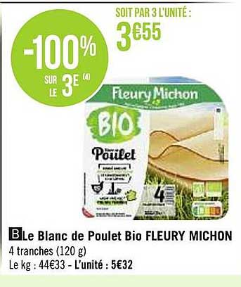 le blanc de poulet bio fleury michon