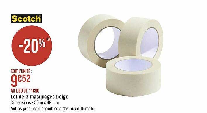Lot De 3 Masquages Beige Scotch