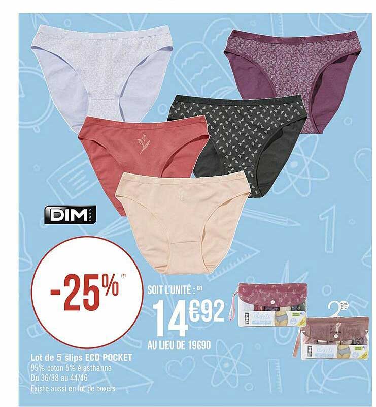 Lot De 5 Slips éco Pocket Dim