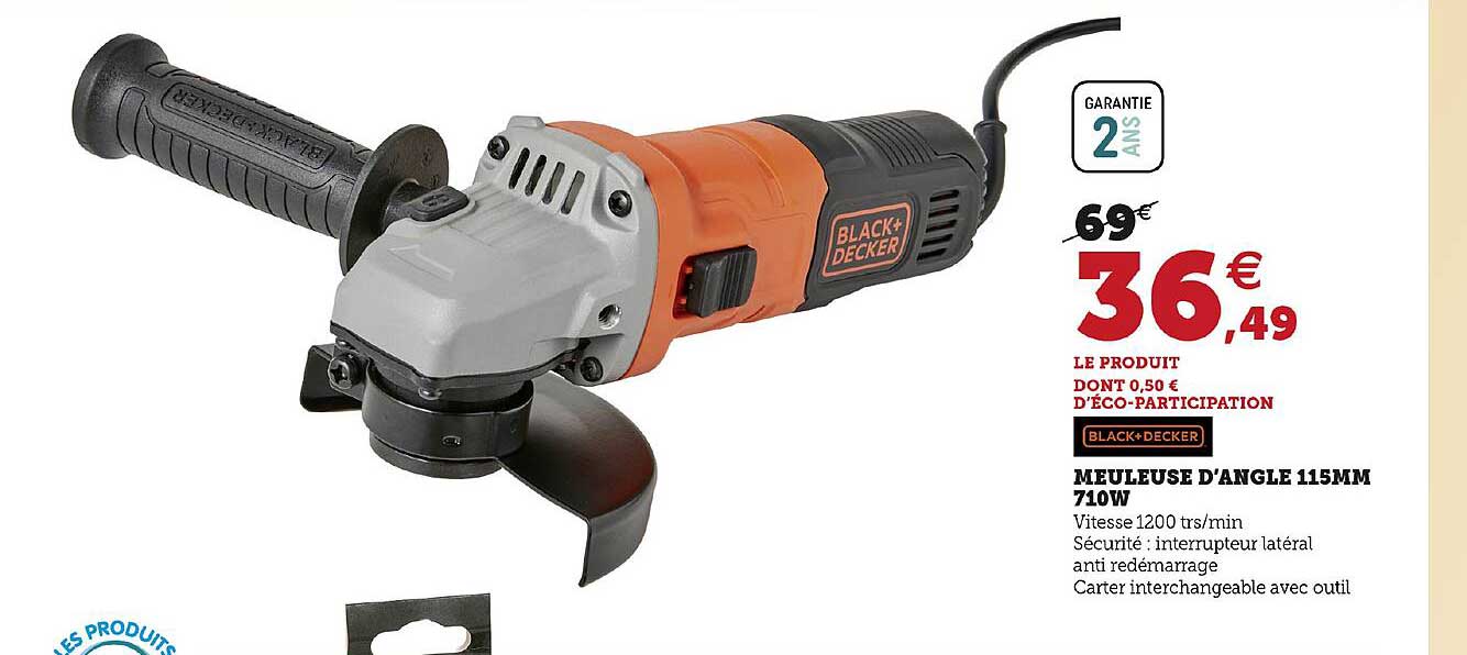 meuleuse d'angle 115mm 710w black+decker