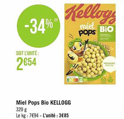 miel pops bio kellogg's