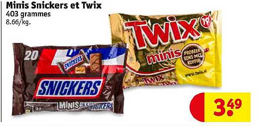 minis snickers et twix 403 grammes