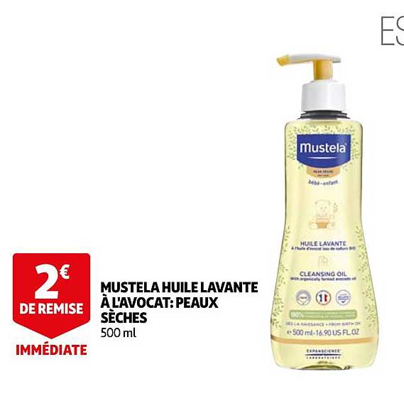 Mustela Huile Lavante à L'avocat : Peaux Sèches