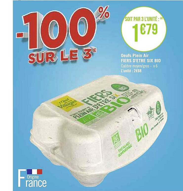 oeufs plein air fiers d'être six bio