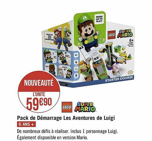 pack de démarrage les aventures de luigi lego super mario
