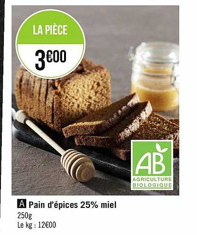 Pain D'épices 25% Miel
