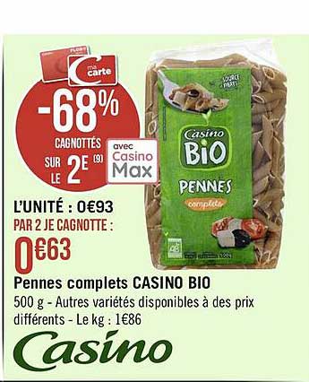 Pennes Complets Casino Bio