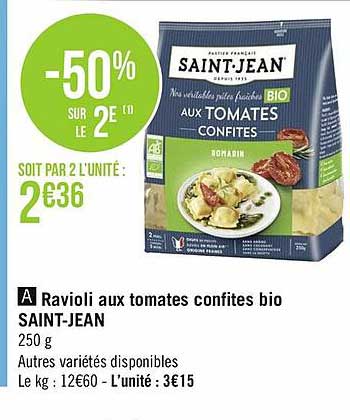 ravioli aux tomates confites bio saint-jean