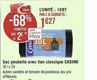 sac poubelle avec lien classique casino