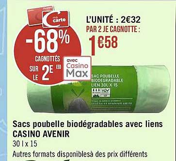 sacs poubelle biodégradables avec liens casino avenir