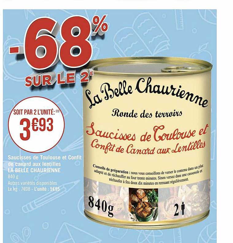 Saucisses De Toulouse Et Confit De Canard Aux Lentilles La Belle Chaurienne