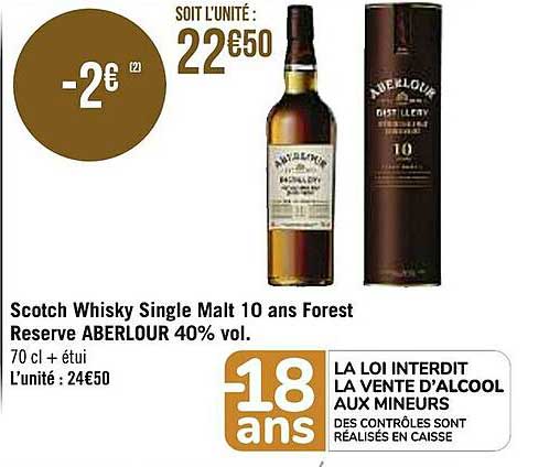 scotch whisky single malt 10 ans forest reserve aberlour 40% vol.